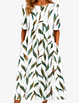 Ava | Botanical Pocket Midi Dress