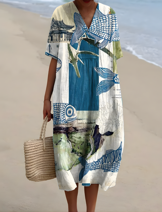 Baylor™ | Fish-Print Summer Dress
