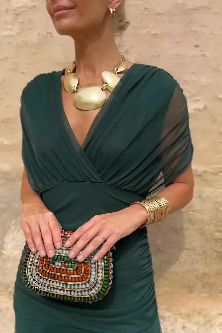 Emelia™ Elegant V-Neck Maxi Dress