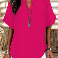 Atasia™ Soft-Touch Notched-Neck Blouse