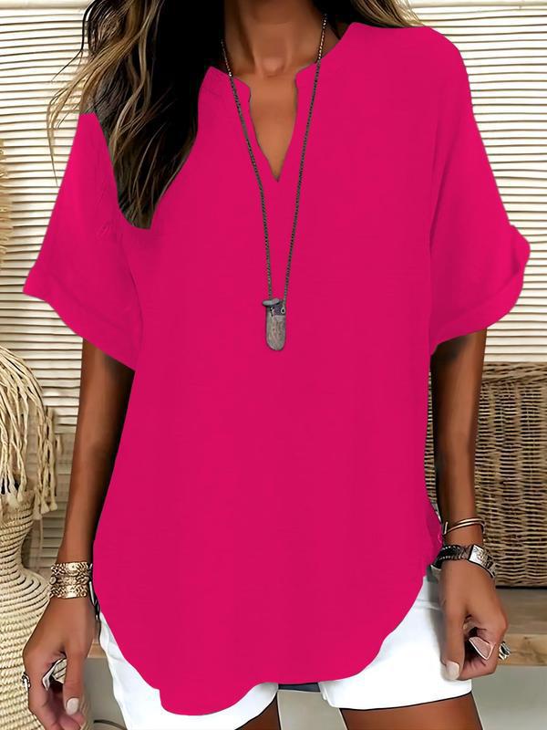 Atasia™ Soft-Touch Notched-Neck Blouse