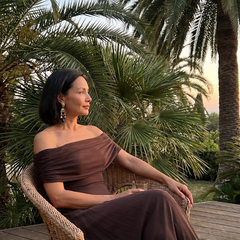 June™ Off Shoulder Draped Midi Dress