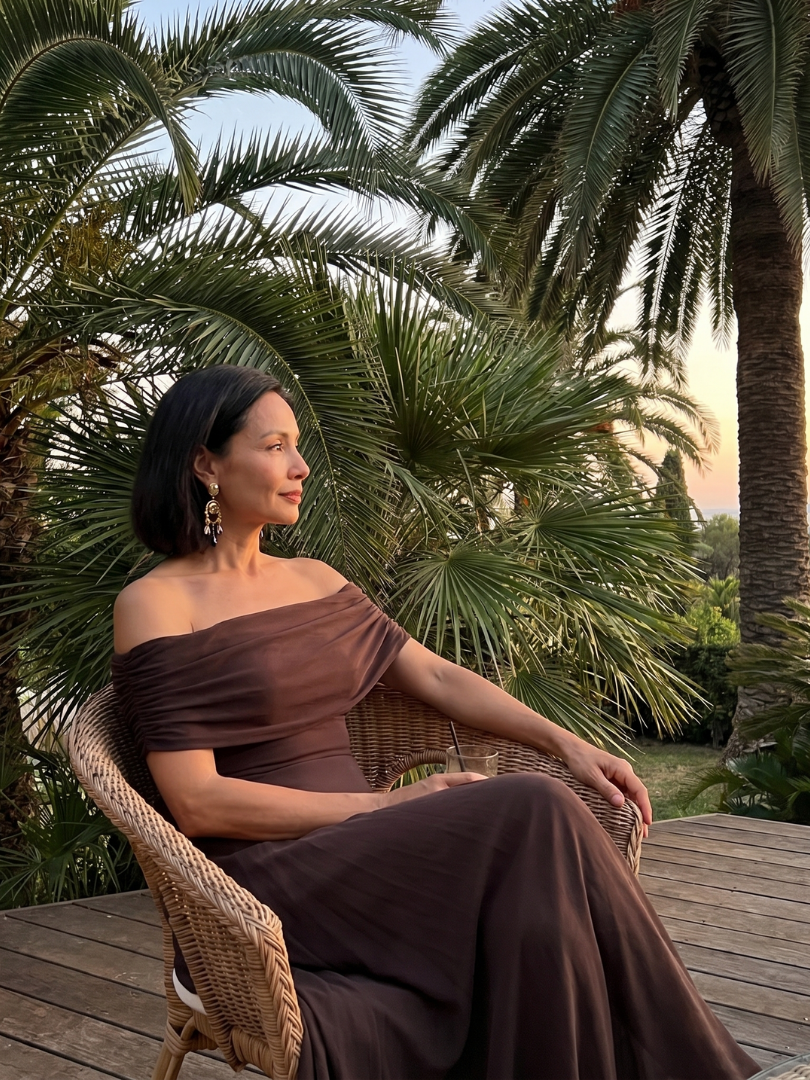 June™ Off Shoulder Draped Midi Dress