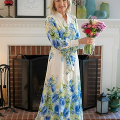 Harper™ Long Sleeve Floral Button Front Maxi Dress