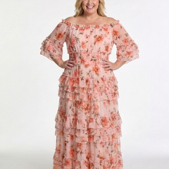 Rosalie™ Off Shoulder Floral Ruffle Tiered Maxi Dress