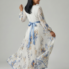 Beatrice | Pleated Wrap Midi Dress