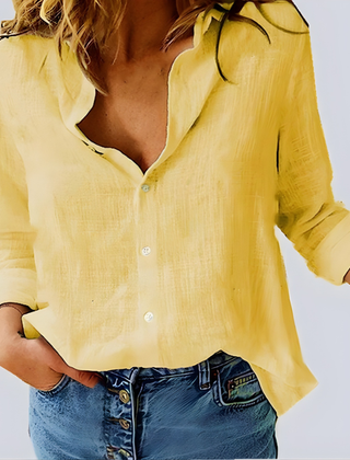 Leah™ Cotton Long Sleeve Blouse