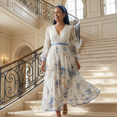 Beatrice | Pleated Wrap Midi Dress
