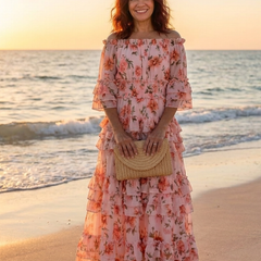 Rosalie™ Off Shoulder Floral Ruffle Tiered Maxi Dress