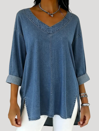 Selena™ Vintage Oversized Denim Top