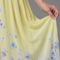 Clarissa™ Sleeveless V Neck Soft Floral Hem Midi Dress