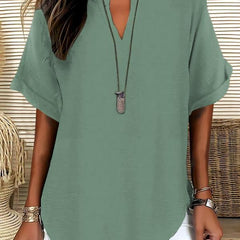 Atasia™ Soft-Touch Notched-Neck Blouse