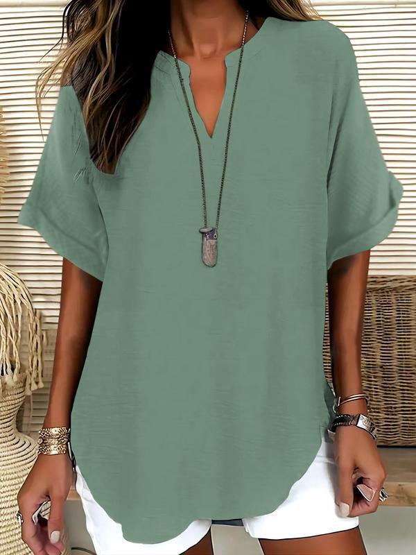 Atasia™ Soft-Touch Notched-Neck Blouse