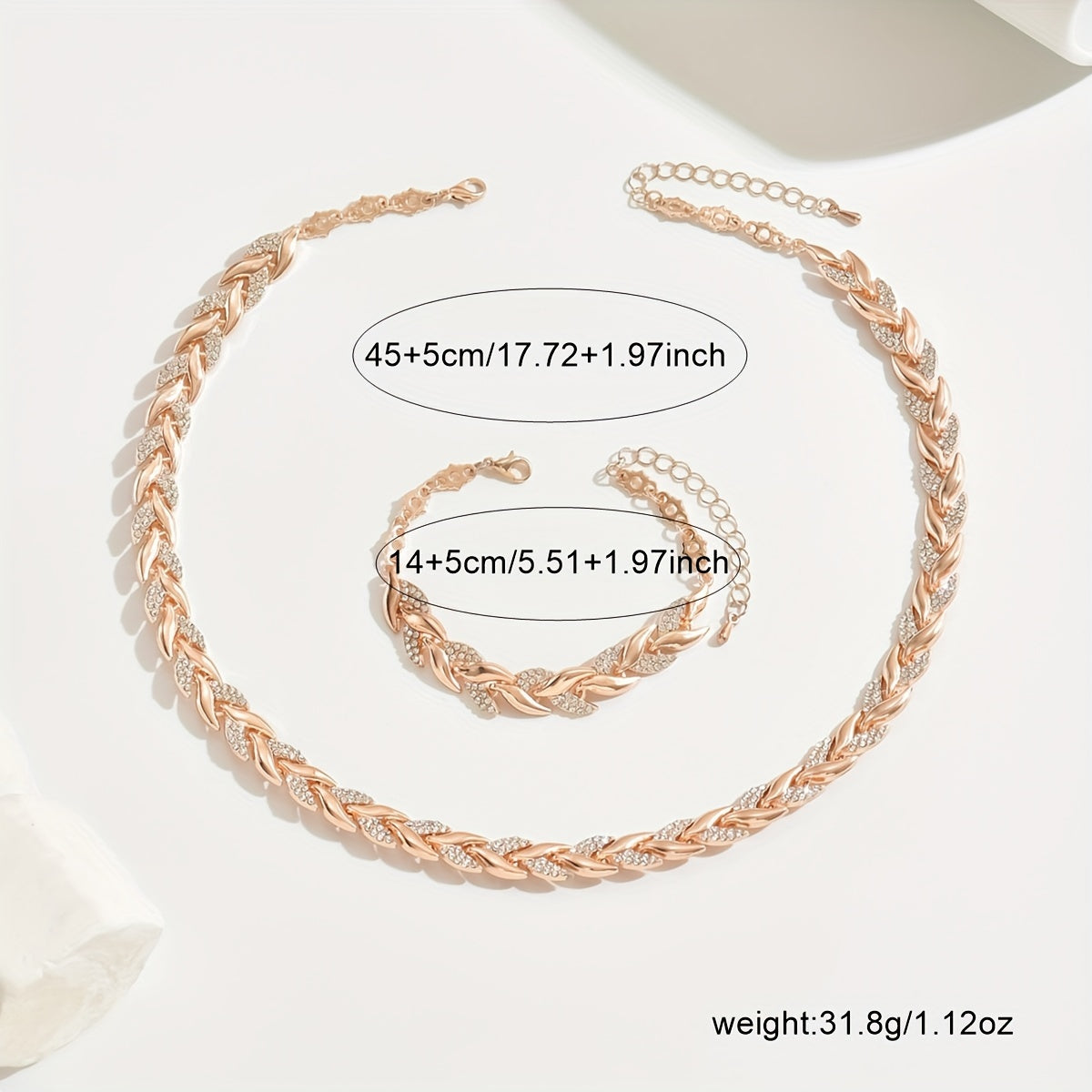 Sirena™ Wheat Braid Necklace & Bracelet Set