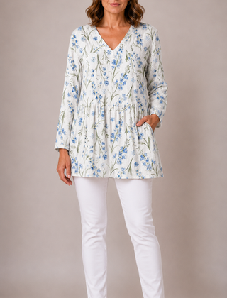 Lenora | Long Blouse with V-Neck