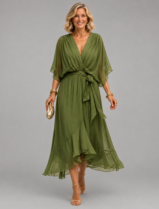 Nellie | Elegant Wrap V-Neck Dress