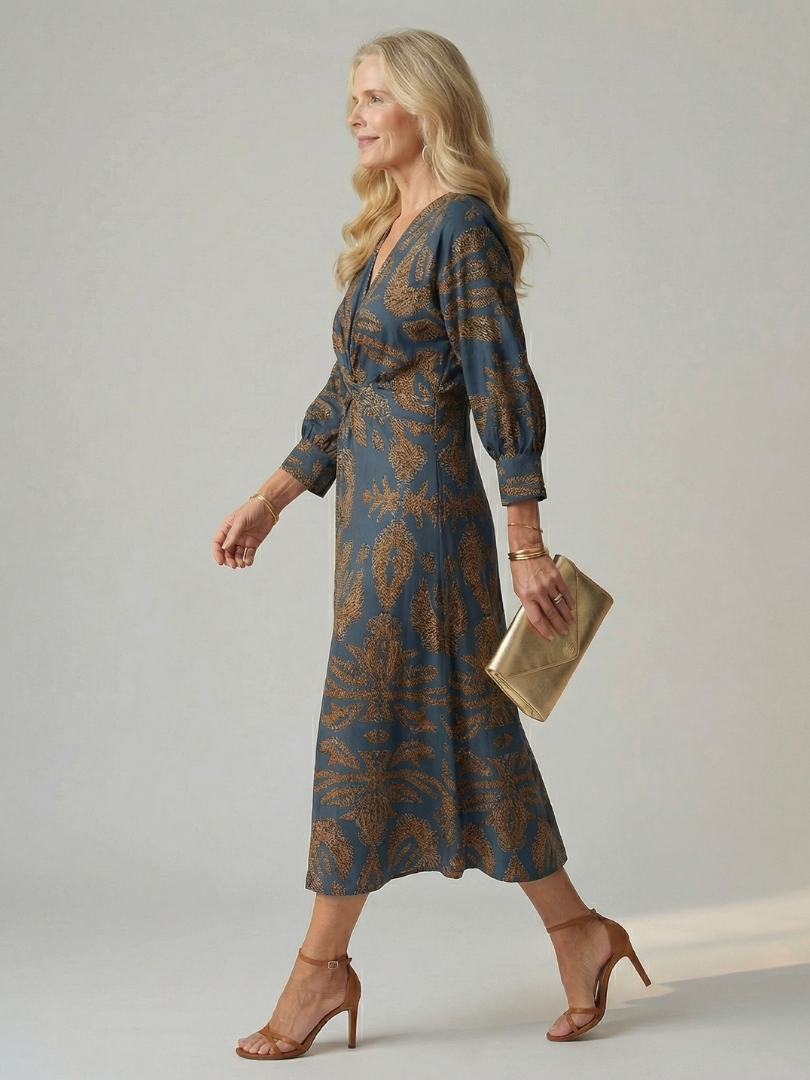 Lune™ Natural Wrap Midi Dress