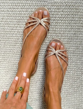 Monroe | Elegant Gold Vintage Sandals