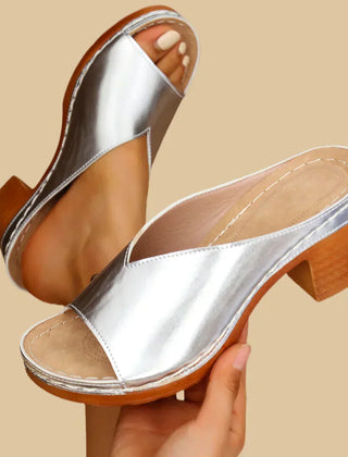 Navy™ | Orthopedic Thick Heel Sandals