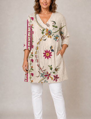 Lottie | Long Blouse with V-Neck