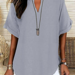 Atasia™ Soft-Touch Notched-Neck Blouse