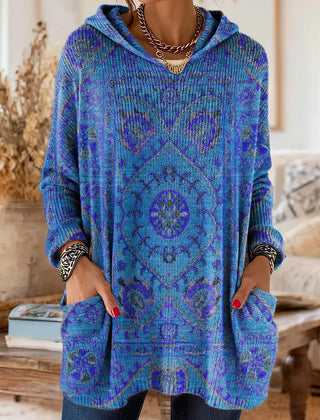 Alice™ Retro Ethnic Print Hooded Tunic