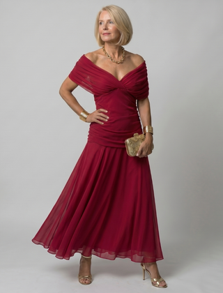 Faye | Off-Shoulder Flow Midi Dress