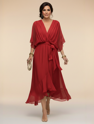 Nellie | Elegant Wrap V-Neck Dress