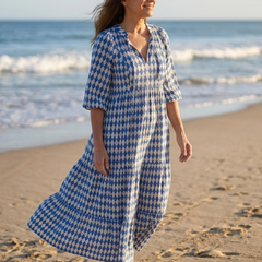 Elodie™ Diamond Print Tiered Midi Dress