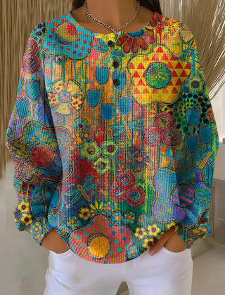 Elina™ - Colorful Sweater with Floral Print