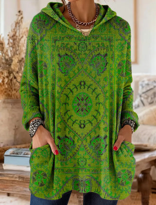 Alice™ Retro Ethnic Print Hooded Tunic