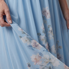 Clarissa™ Sleeveless V Neck Soft Floral Hem Midi Dress
