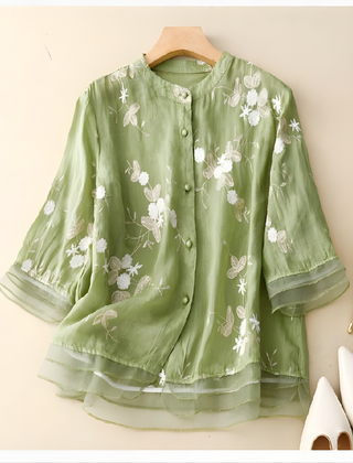 Clarice™ Embroidered Cotton Blouse