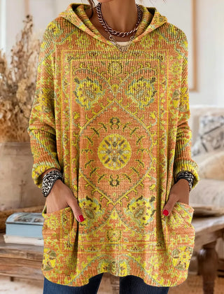 Alice™ Retro Ethnic Print Hooded Tunic
