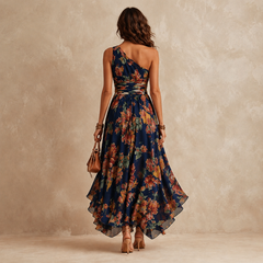 Celeste™ One-Shoulder Floral Maxi Wedding Guest Dress