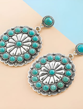 Vintage Turquoise & Pearl Statement Earrings