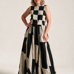 Audrey™ Contrast Panel Sleeveless Maxi Dress