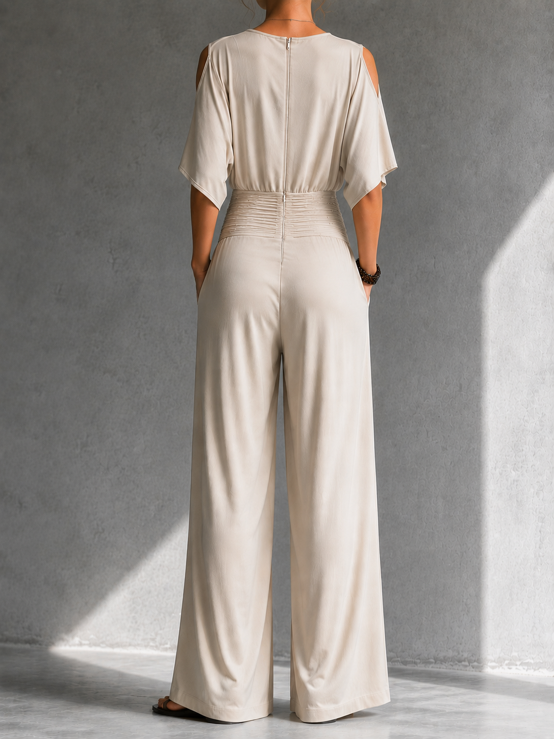 Zeni™ Elegant Wrap Jumpsuit with Wide Legs
