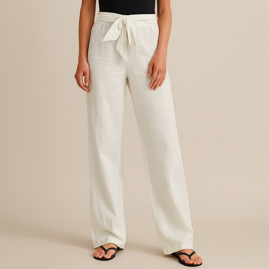 Sloan™ Elegant Tie Waist Linen Pants