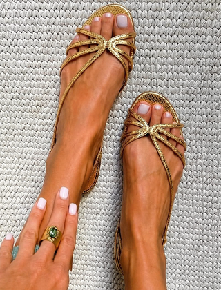 Monroe | Elegant Gold Vintage Sandals