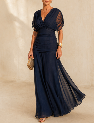 Seraphine™ Ruched Flutter Sleeve Midi Dress