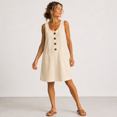 Macey™ Button-Front Summer Dress with Pockets