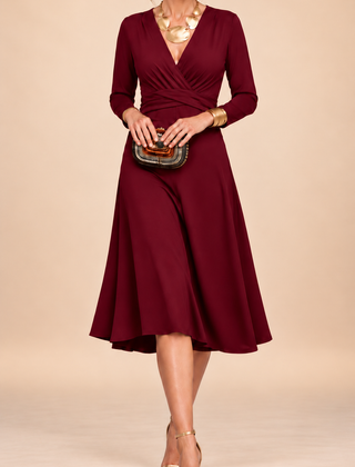 Noella™ Solid V-Neck Maxi Dress