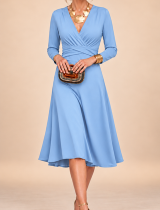 Noella™ Solid V-Neck Maxi Dress
