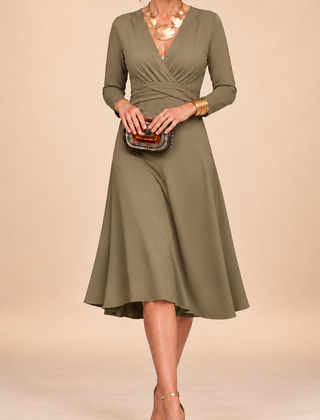 Noella™ Solid V-Neck Maxi Dress