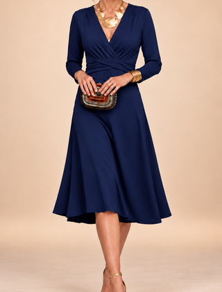 Noella™ Solid V-Neck Maxi Dress