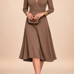 Noella™ Solid V-Neck Maxi Dress