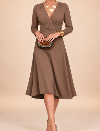 Noella™ Solid V-Neck Maxi Dress