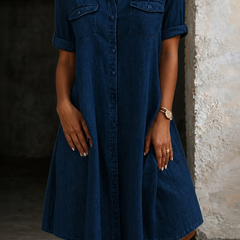 Myra | Casual Denim Style Midi Dress