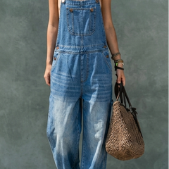 Gabrielle | Elastic Waist Denim Jumpsuit